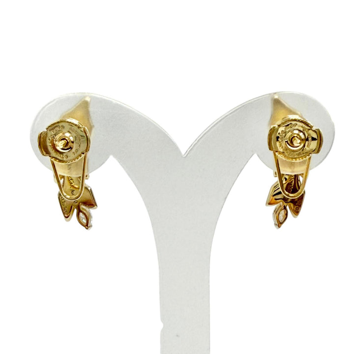 極美品△TIFFANY&amp;Co. ティファニー ビクトリア ヴァイン ダイヤ ピアス AU750(YG) 総ダイヤ0.33ct イエローゴールド 重量6.15g 箱 袋付き