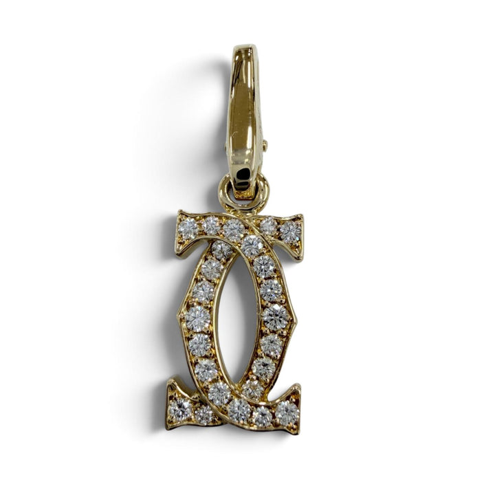 極美品☆Cartier カルティエ PN4237 2C ダイヤ チャーム 750(YG）ダイヤモンド ペンダントトップ イエローゴールド 重量2.16g レディース