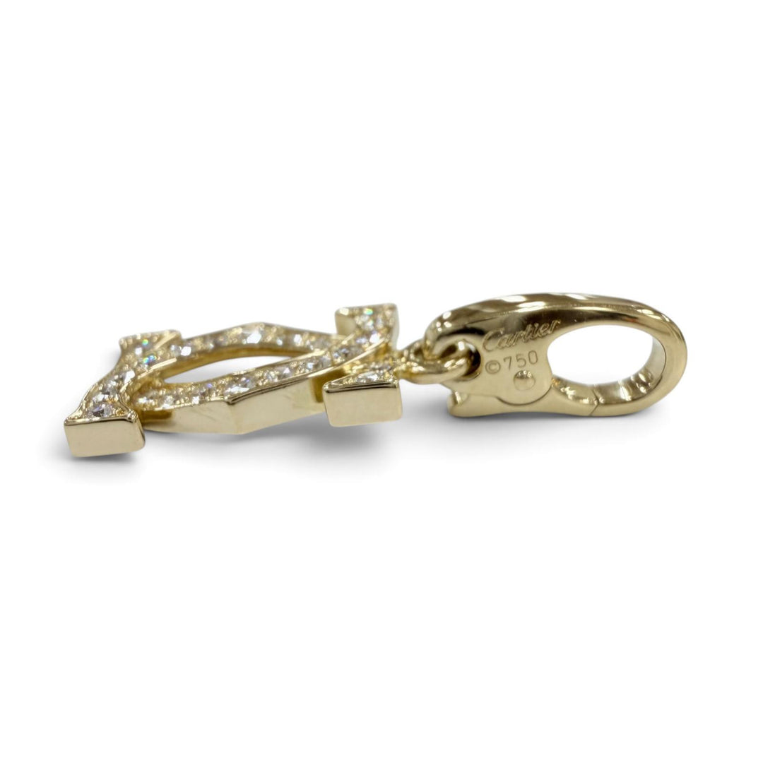 極美品☆Cartier カルティエ PN4237 2C ダイヤ チャーム 750(YG）ダイヤモンド ペンダントトップ イエローゴールド 重量2.16g レディース