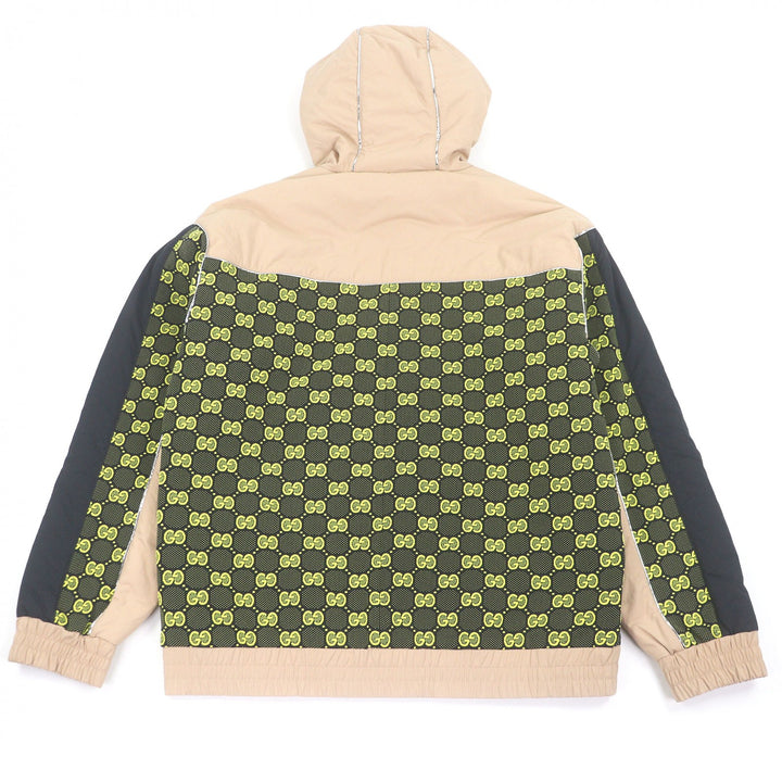 未使用品□GUCCI グッチ 23AW 752157 GGジャージー ジップパーカー カスタムジャケット ブルゾン ベージュ ネイビー L イタリア製 正規品