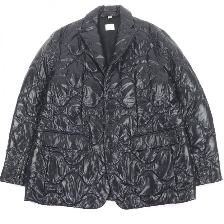極美品□BURBERRY バーバリー 4558894 ロゴボタン テーラードタイプ 中綿 キルティングジャケット ブラック L イタリア製 正規品 メンズ