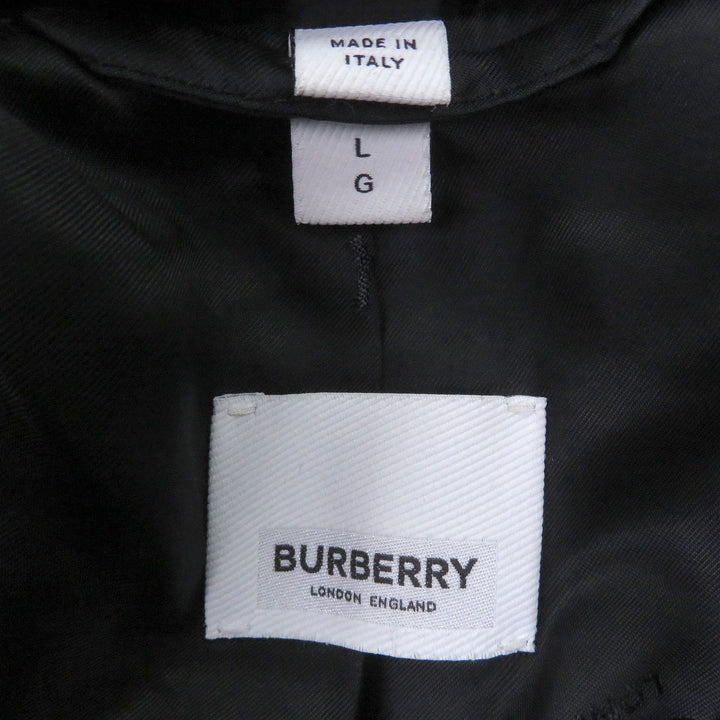 極美品□BURBERRY バーバリー 4558894 ロゴボタン テーラードタイプ 中綿 キルティングジャケット ブラック L イタリア製 正規品 メンズ