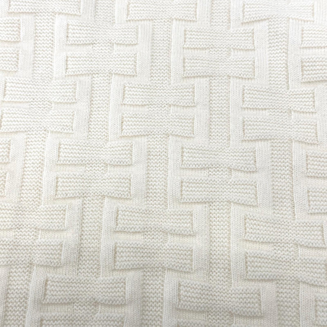 未使用品◇HERMES エルメス 22AW Hアッシュ バージンウール100％ クルーネック ニット セーター オフホワイト 36 伊製 正規品 レディース