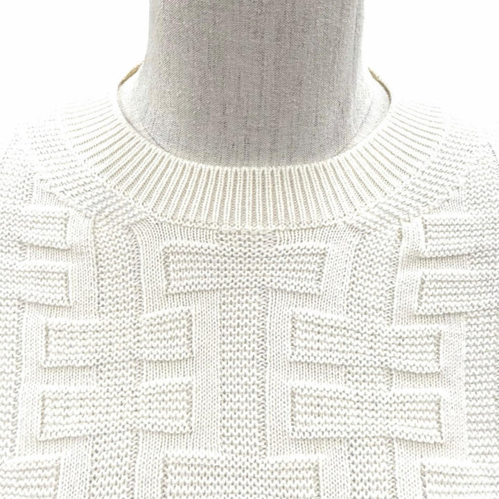 未使用品◇HERMES エルメス 22AW Hアッシュ バージンウール100％ クルーネック ニット セーター オフホワイト 36 伊製 正規品 レディース