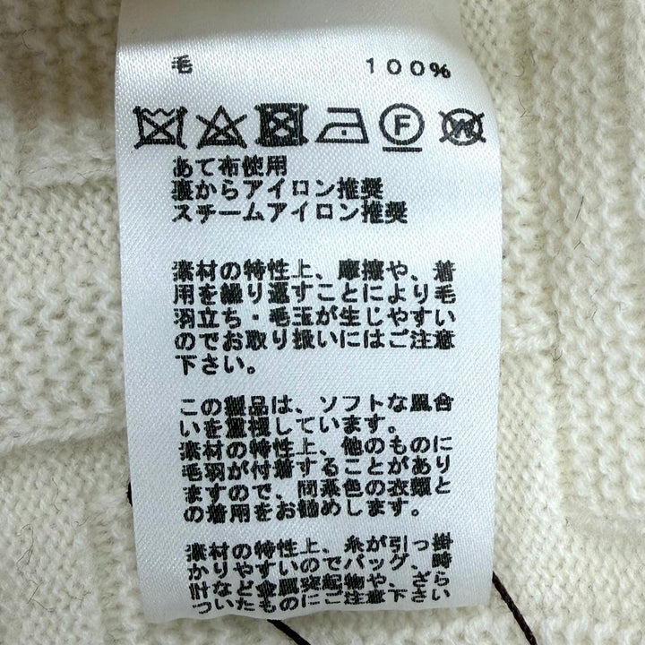 未使用品◇HERMES エルメス 22AW Hアッシュ バージンウール100％ クルーネック ニット セーター オフホワイト 36 伊製 正規品 レディース
