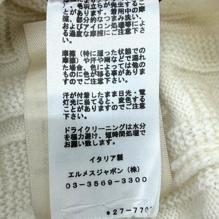 未使用品◇HERMES エルメス 22AW Hアッシュ バージンウール100％ クルーネック ニット セーター オフホワイト 36 伊製 正規品 レディース