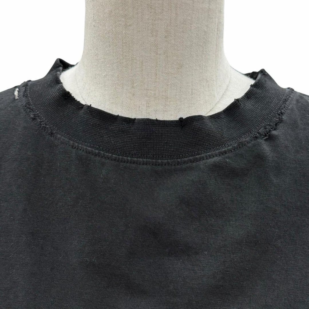 未使用品◇BALENCIAGA バレンシアガ 826344 コットン100％ EMOチームロゴ ボクシー デストロイ加工 半袖Ｔシャツ XS 正規品 レディース
