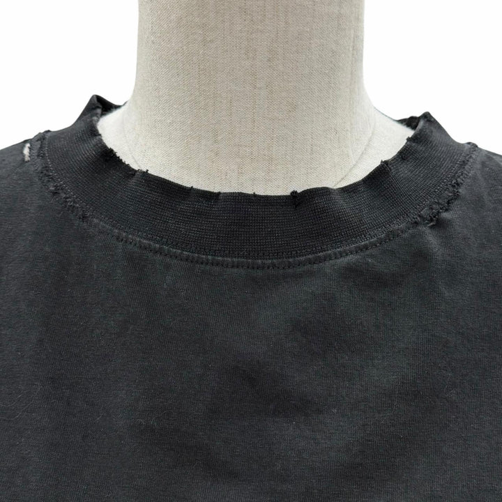 未使用品◇BALENCIAGA バレンシアガ 826344 コットン100％ EMOチームロゴ ボクシー デストロイ加工 半袖Ｔシャツ XS 正規品 レディース