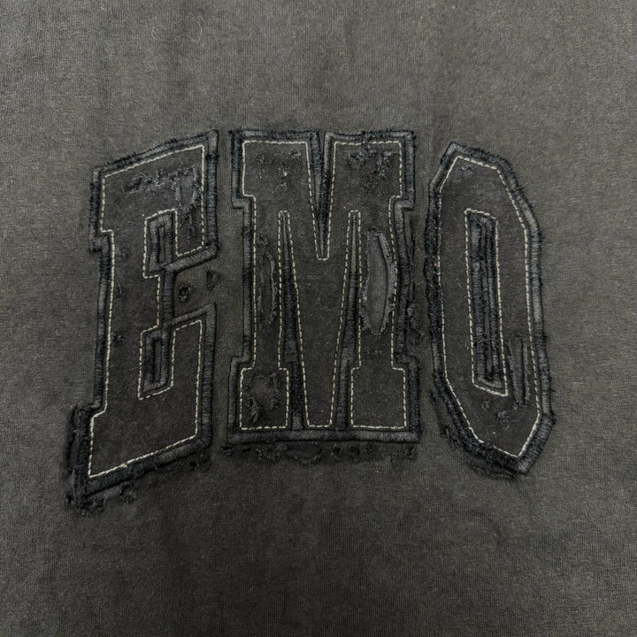 未使用品◇BALENCIAGA バレンシアガ 826344 コットン100％ EMOチームロゴ ボクシー デストロイ加工 半袖Ｔシャツ XS 正規品 レディース