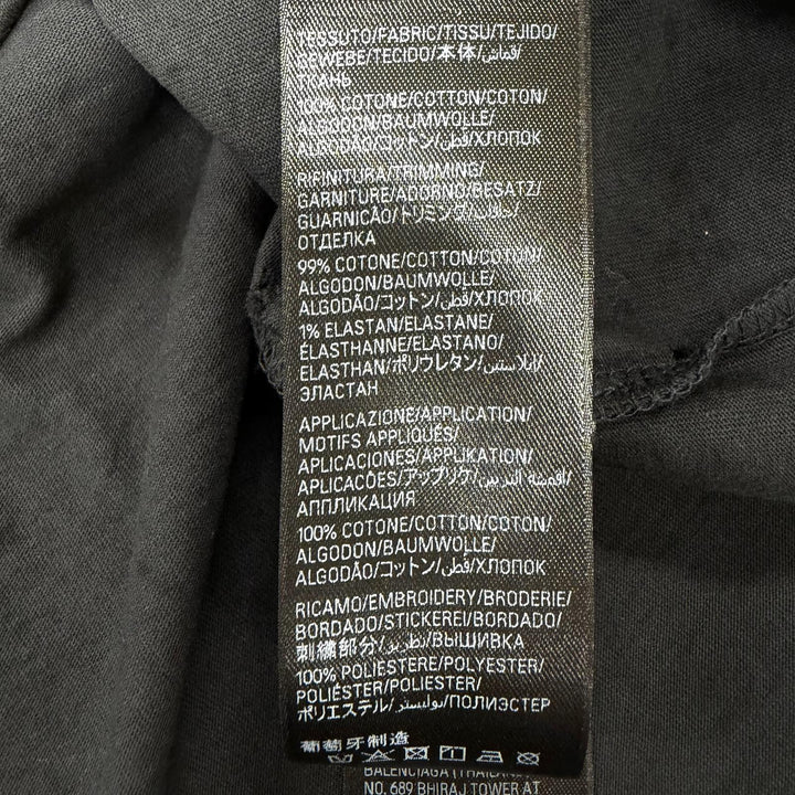 未使用品◇BALENCIAGA バレンシアガ 826344 コットン100％ EMOチームロゴ ボクシー デストロイ加工 半袖Ｔシャツ XS 正規品 レディース