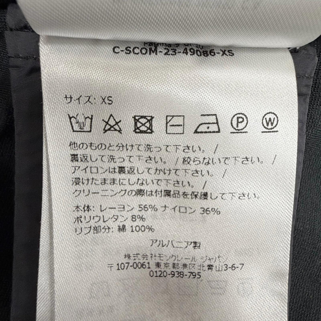 美品◇MONCLER モンクレール J10938G00037 ダブルジップ ロゴワッペン付 ストレッチ ジャケット ブルゾン 黒 XS 正規品 レディース