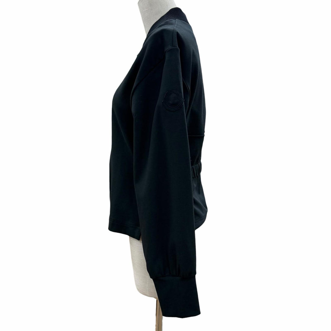 美品◇MONCLER モンクレール J10938G00037 ダブルジップ ロゴワッペン付 ストレッチ ジャケット ブルゾン 黒 XS 正規品 レディース