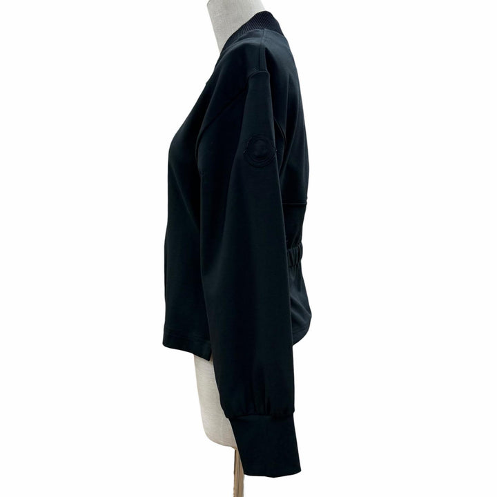 美品◇MONCLER モンクレール J10938G00037 ダブルジップ ロゴワッペン付 ストレッチ ジャケット ブルゾン 黒 XS 正規品 レディース