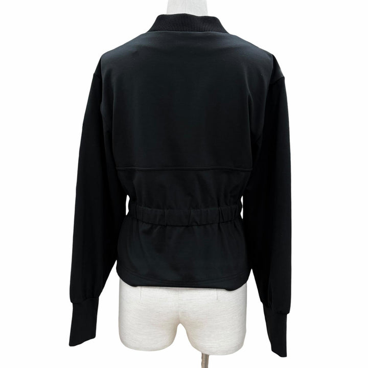 美品◇MONCLER モンクレール J10938G00037 ダブルジップ ロゴワッペン付 ストレッチ ジャケット ブルゾン 黒 XS 正規品 レディース