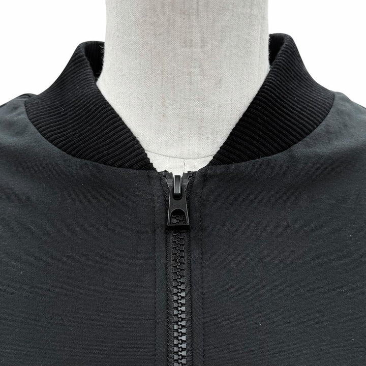美品◇MONCLER モンクレール J10938G00037 ダブルジップ ロゴワッペン付 ストレッチ ジャケット ブルゾン 黒 XS 正規品 レディース