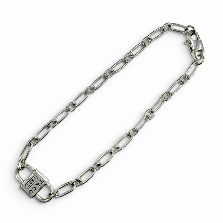 美品◇TIFFANY&amp;Co. ティファニー 1837 スモール ダブルロック AG925 ブレスレット シルバー アクセサリー 重量6.89g レディース 袋付き