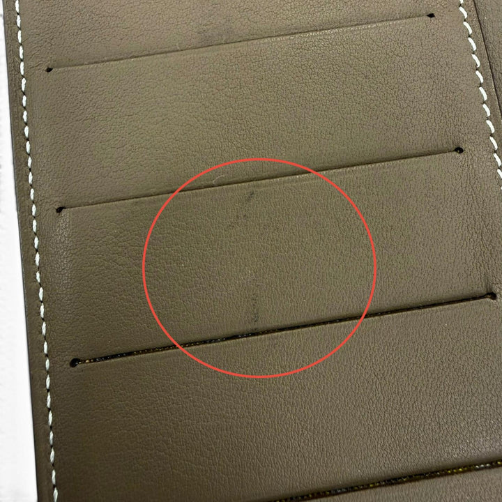 良品☆HERMES エルメス シチズンツイル ロング シルク使い エトゥープ シルバー金具 レザー ロングウォレット 長財布 W刻印 フランス製