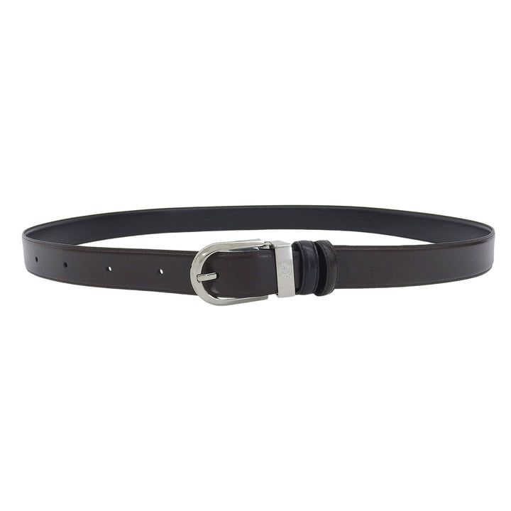 極美品▲Dunhill ダンヒル ピンバックル リバーシブル レザー ベルト ブラック ブラウン シルバー金具 42/107 伊製 メンズ 箱・保存袋付