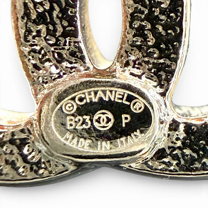 極美品◇CHANEL シャネル 2023年製 B23P ココマーク No.5 クローバー ラインストーン ピアス シルバー イタリア製 レディース 箱付き