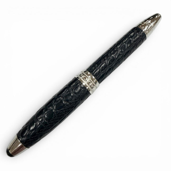 美品▼MONTBLANC モンブラン マイスターシュテュック グレートマスターズ エキゾチックレザー ローラーボール ブラックアリゲーター