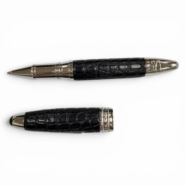 美品▼MONTBLANC モンブラン マイスターシュテュック グレートマスターズ エキゾチックレザー ローラーボール ブラックアリゲーター