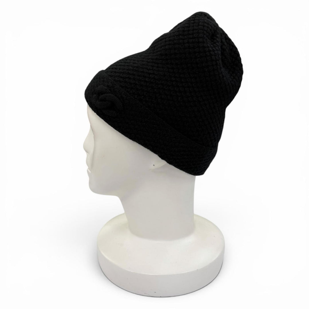美品☆CHANEL シャネル 15B カシミヤ100％ ココマーク刺繍入り ビーニー ニット帽 ニットキャップ ブラック 正規品 レディース