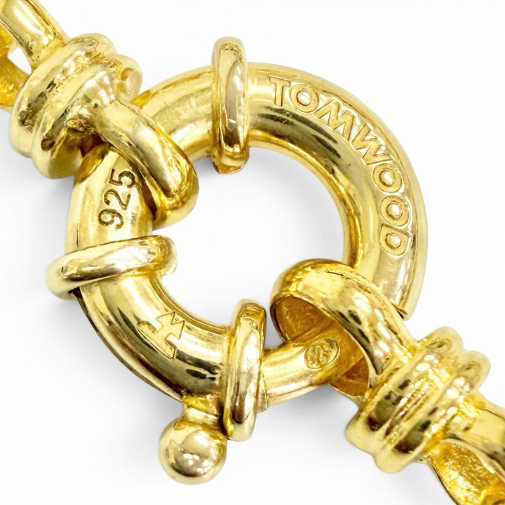極美品△TOM WOOD トムウッド Thick Rolo Bracelet Gold シック ロロ ブレスレット 925 全長約19cm ゴールド 重量16.6g レディース