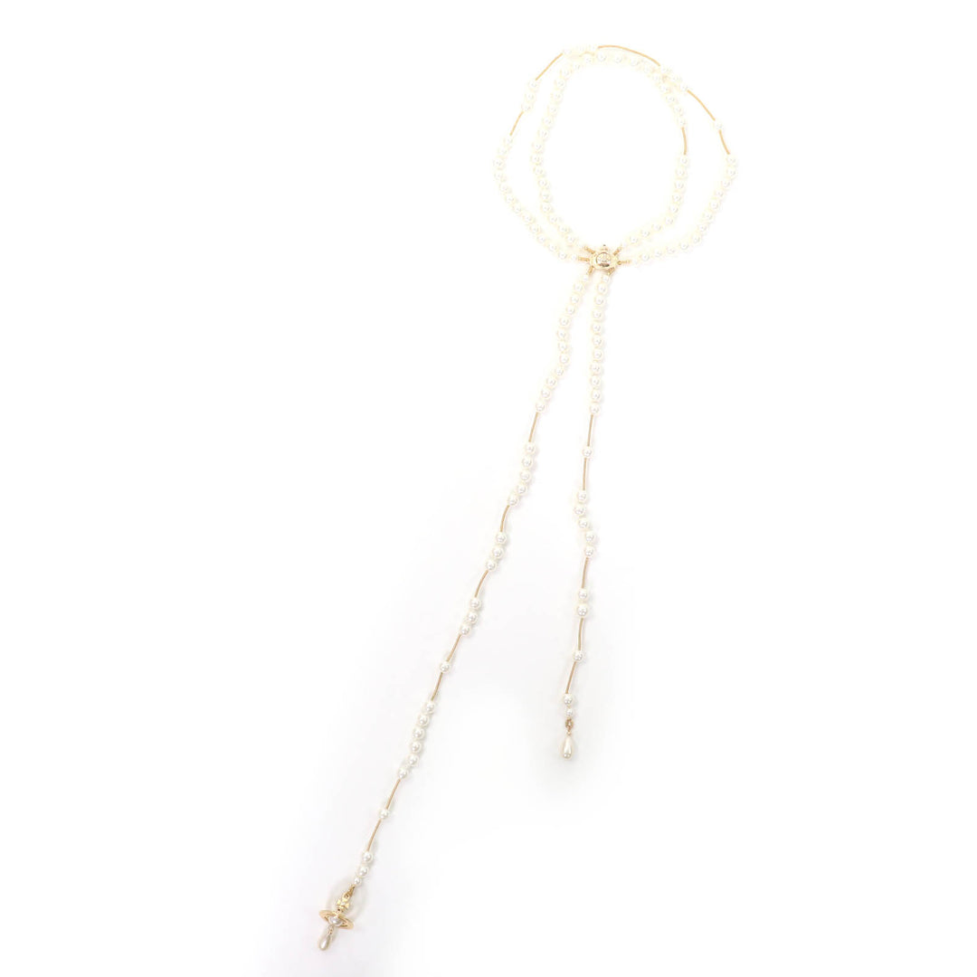 美品☆Vivienne Westwood ヴィヴィアンウエストウッド ブロークンパールチョーカ ラインストーン Fパール ネックレス ゴールド 箱付き