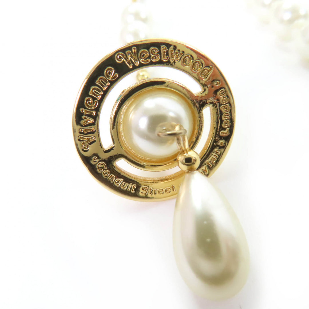 美品☆Vivienne Westwood ヴィヴィアンウエストウッド ブロークンパールチョーカ ラインストーン Fパール ネックレス ゴールド 箱付き