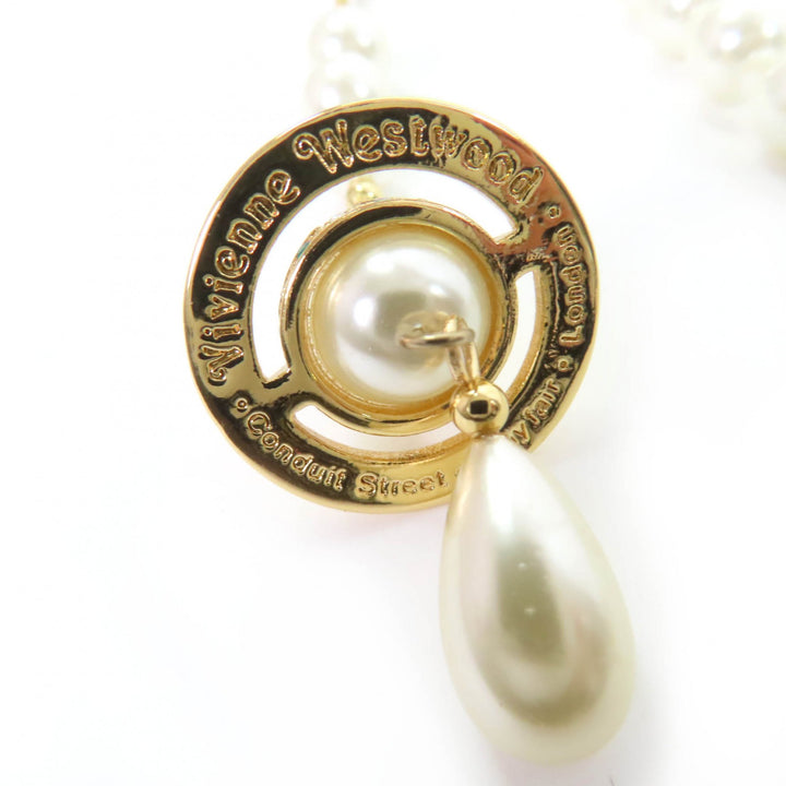 美品☆Vivienne Westwood ヴィヴィアンウエストウッド ブロークンパールチョーカ ラインストーン Fパール ネックレス ゴールド 箱付き