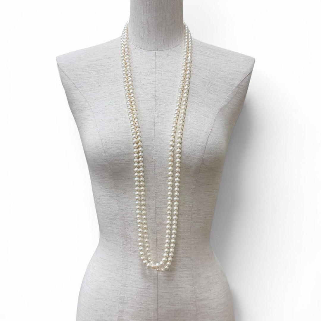 美品★ティファニー ジーグフェルド コレクション パール ラップ ネックレス AG925 全長約204cm 総重量148.5g 定価429000円 箱付