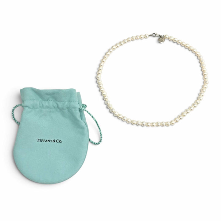 美品★TIFFANY&amp;Co. ティファニー ジーグフェルド コレクション パール ネックレス シルバー クラスプ、6〜7mm 重量23.0g 定価209000円