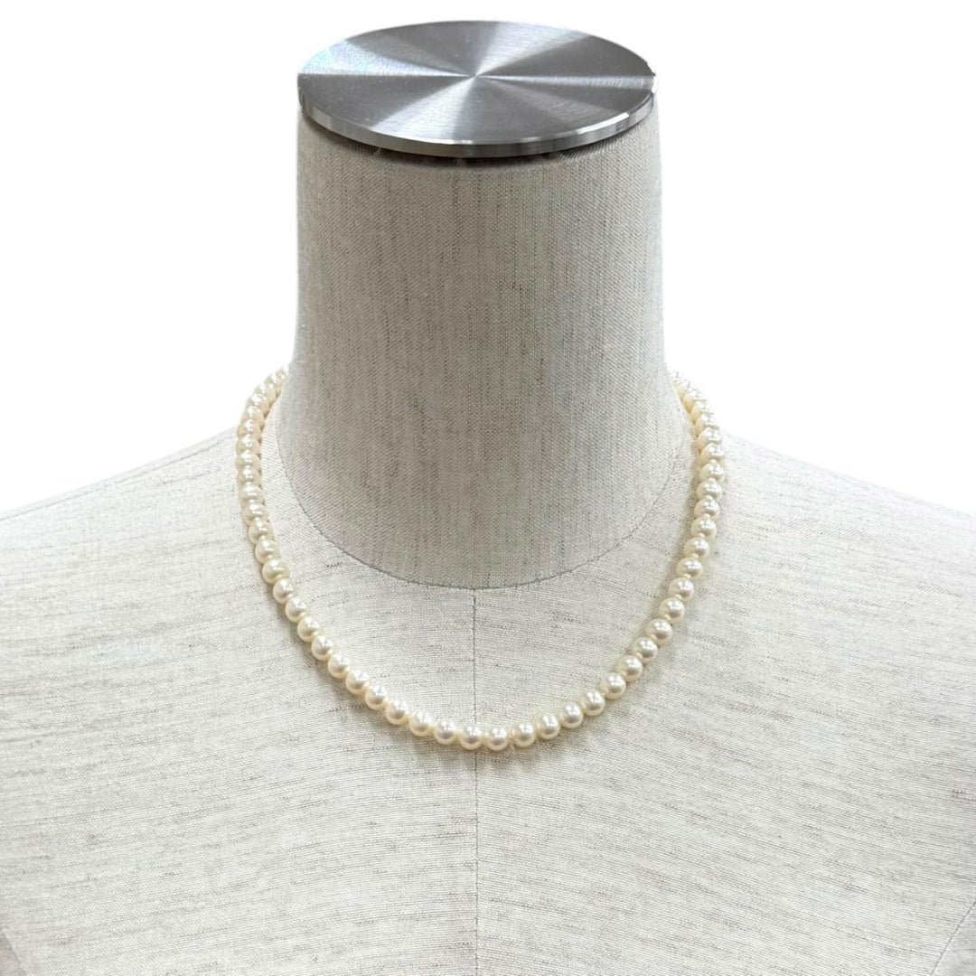 美品★TIFFANY&amp;Co. ティファニー ジーグフェルド コレクション パール ネックレス シルバー クラスプ、6〜7mm 重量23.0g 定価209000円