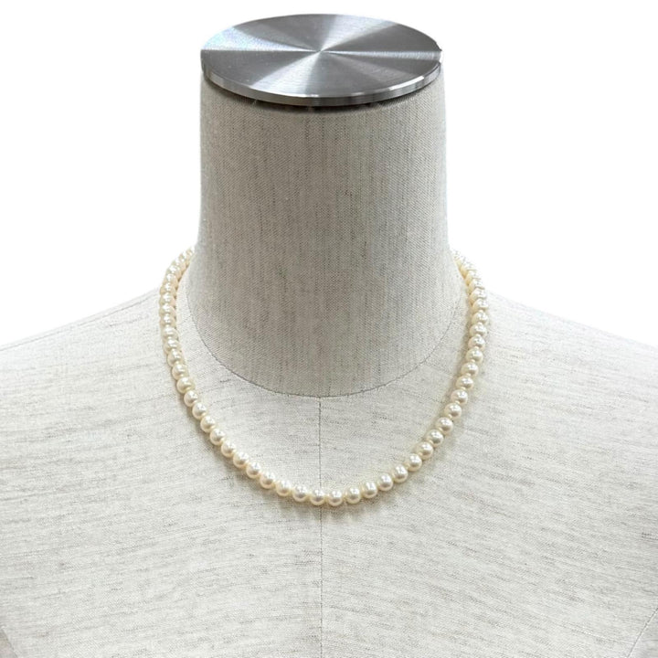美品★TIFFANY&amp;Co. ティファニー ジーグフェルド コレクション パール ネックレス シルバー クラスプ、6〜7mm 重量23.0g 定価209000円