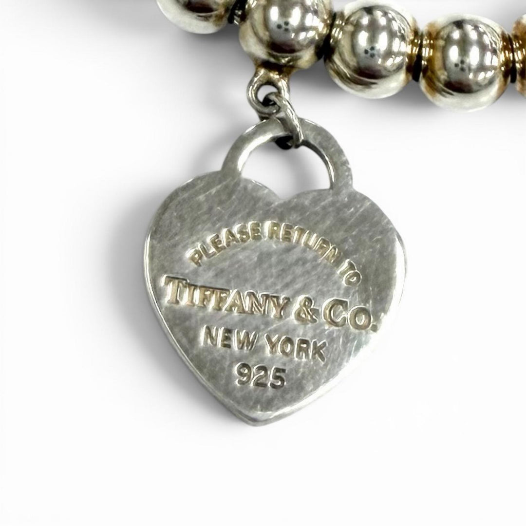 美品★TIFFANY&amp;Co. ティファニー リターントゥティファニー ミニ ハート タグ ビーズ ブレスレット 925 全長約16cm シルバー 重量5.4g