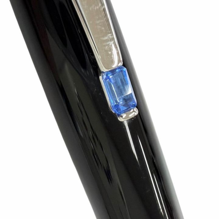 極美品□MONTBLANC モンブラン BOHEME ボエム ブルージェムストーン ボールペン ブラック シルバー ドイツ製 メンズ 筆記確認済み