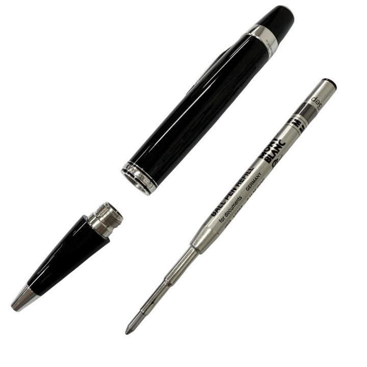 極美品□MONTBLANC モンブラン BOHEME ボエム ブルージェムストーン ボールペン ブラック シルバー ドイツ製 メンズ 筆記確認済み
