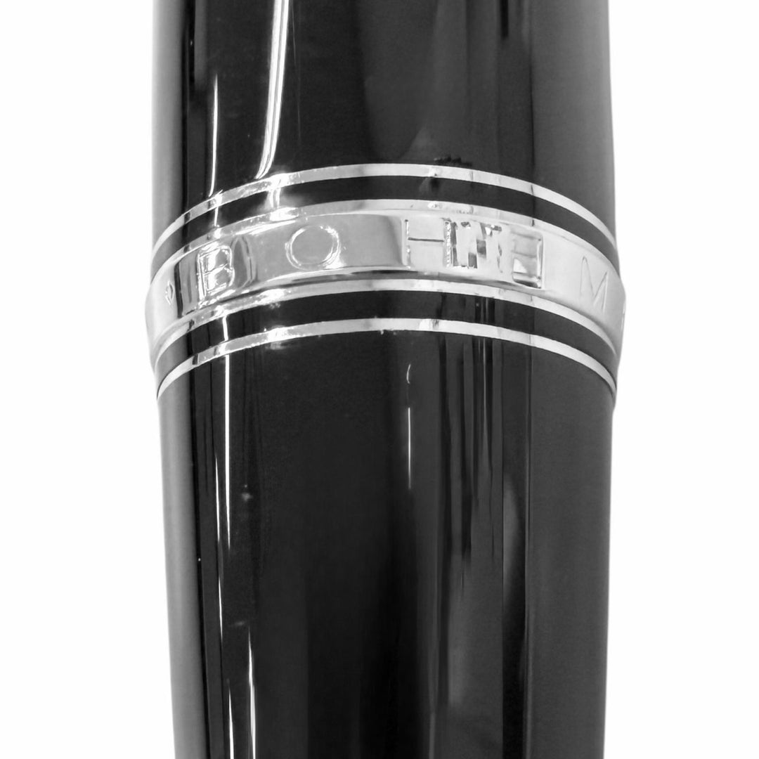 極美品□MONTBLANC モンブラン BOHEME ボエム ブルージェムストーン ボールペン ブラック シルバー ドイツ製 メンズ 筆記確認済み