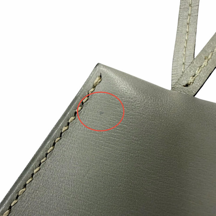 美品□HERMES エルメス ヴィンテージ レザー マルジェラ期 クロシェット チャーム ネックレス グレー □D刻印入り フランス製 メンズ　