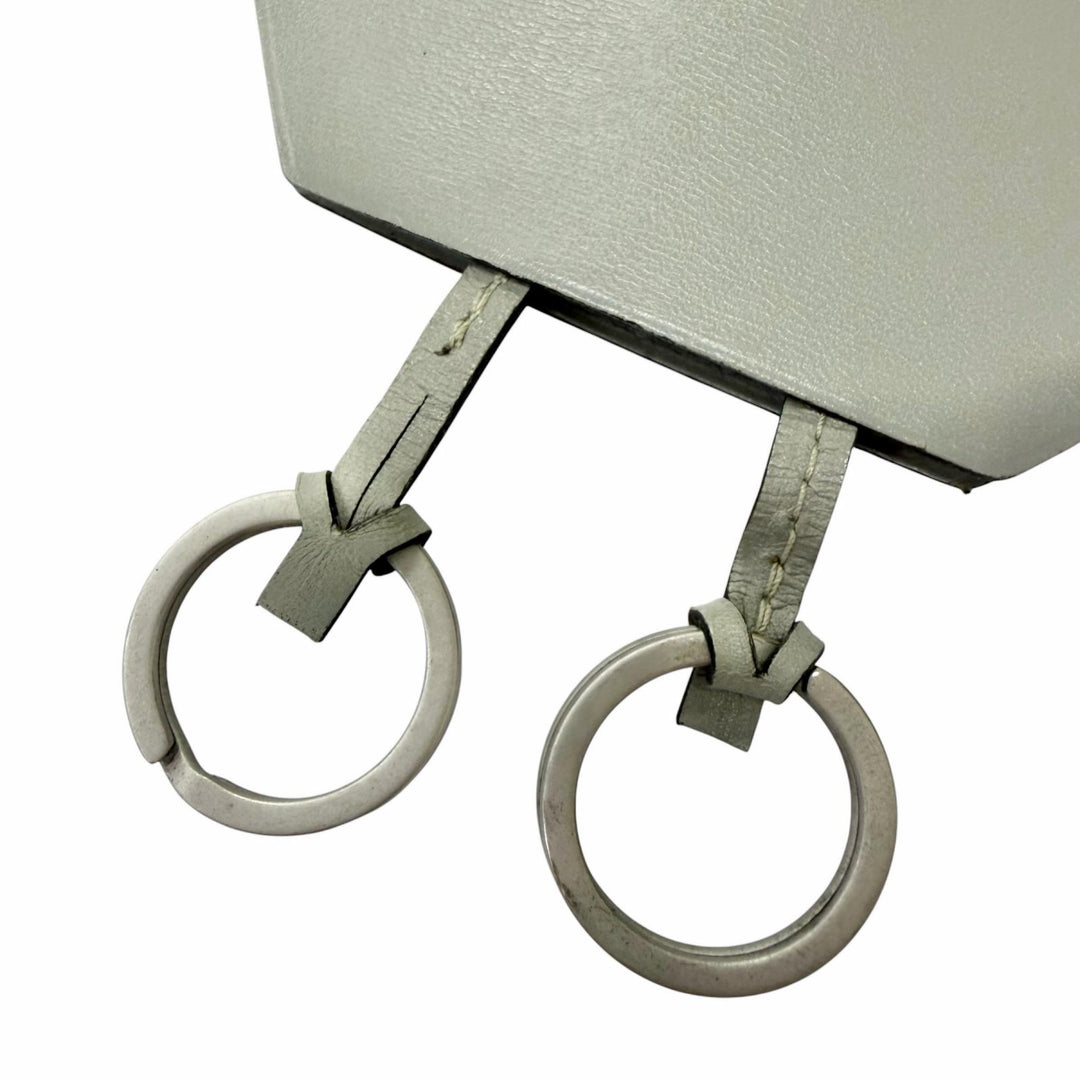 美品□HERMES エルメス ヴィンテージ レザー マルジェラ期 クロシェット チャーム ネックレス グレー □D刻印入り フランス製 メンズ　