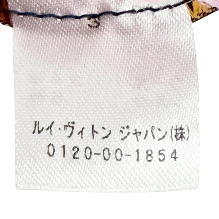 美品△LOUIS VUITTON ルイヴィトン M73659 エシャルプ ロゴマニア ウール シルク モノグラム フリンジ マフラー ピンク 伊製 正規品
