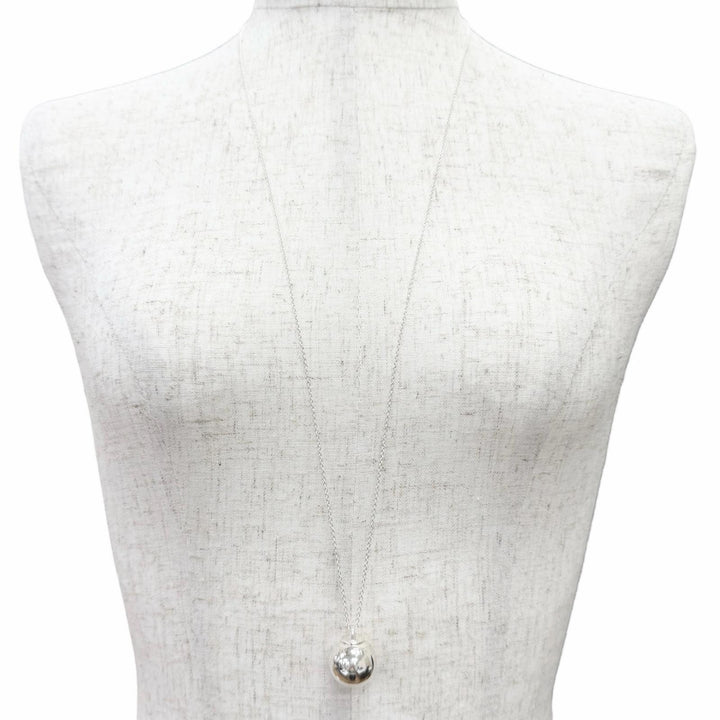 美品△TIFFANY&amp;Co. ティファニー ハードウェア ボール ペンダント ネックレス AG925 直径19mm シルバー 重量14.8g 定価132000円 箱・袋付