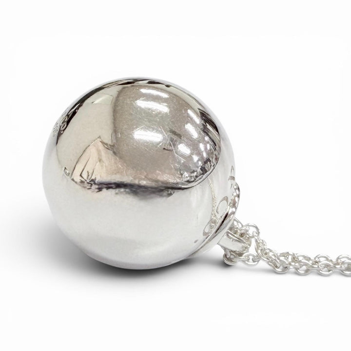 美品△TIFFANY&amp;Co. ティファニー ハードウェア ボール ペンダント ネックレス AG925 直径19mm シルバー 重量14.8g 定価132000円 箱・袋付