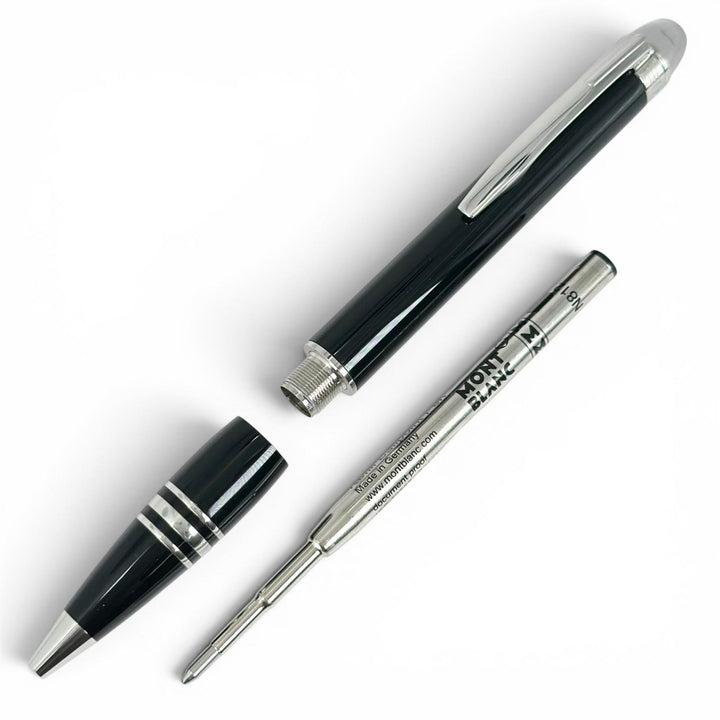 極美品▲MONTBLANC モンブラン スターウォーカー ホワイトスター ツイスト式 ボールペン ブラック シルバー ドイツ製 メンズ 箱付き