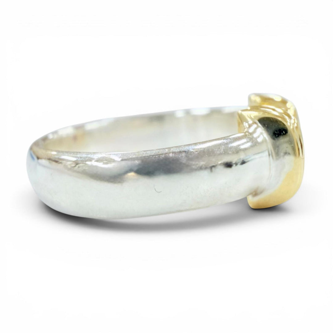 極美品◇TIFFANY&amp;Co. ティファニー ヴィンテージ スタッキングバンド リング 925 750 ルビー1P 指輪 シルバー ゴールド JP8号 重量3.5g