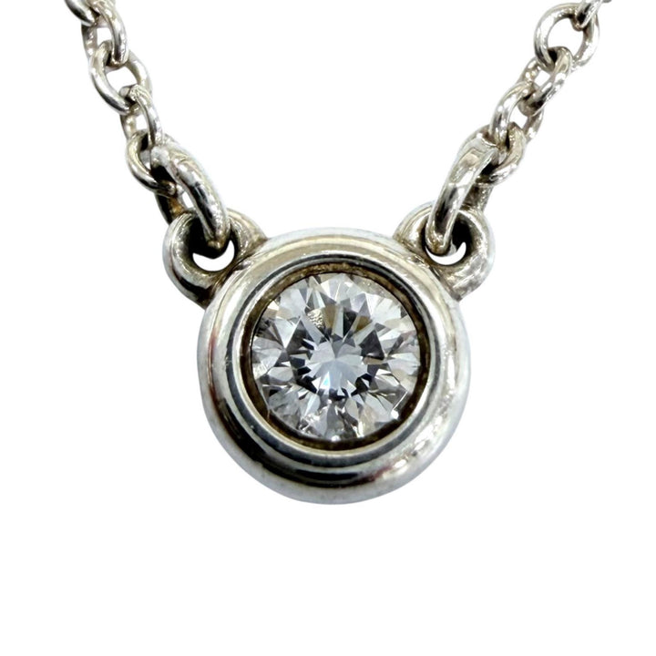 美品☆TIFFANY&amp;Co. ティファニー エルサペレッティ バイザヤード シングル ダイヤモンド ペンダント AG925 シルバー 重量1.6g 箱・保袋付
