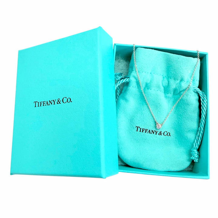 美品☆TIFFANY&amp;Co. ティファニー エルサペレッティ バイザヤード シングル ダイヤモンド ペンダント AG925 シルバー 重量1.6g 箱・保袋付