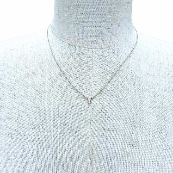 美品☆TIFFANY&amp;Co. ティファニー エルサペレッティ バイザヤード シングル ダイヤモンド ペンダント AG925 シルバー 重量1.6g 箱・保袋付
