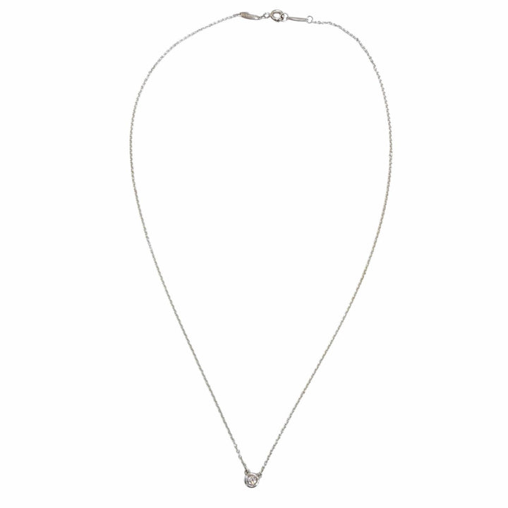 美品☆TIFFANY&amp;Co. ティファニー エルサペレッティ バイザヤード シングル ダイヤモンド ペンダント AG925 シルバー 重量1.6g 箱・保袋付