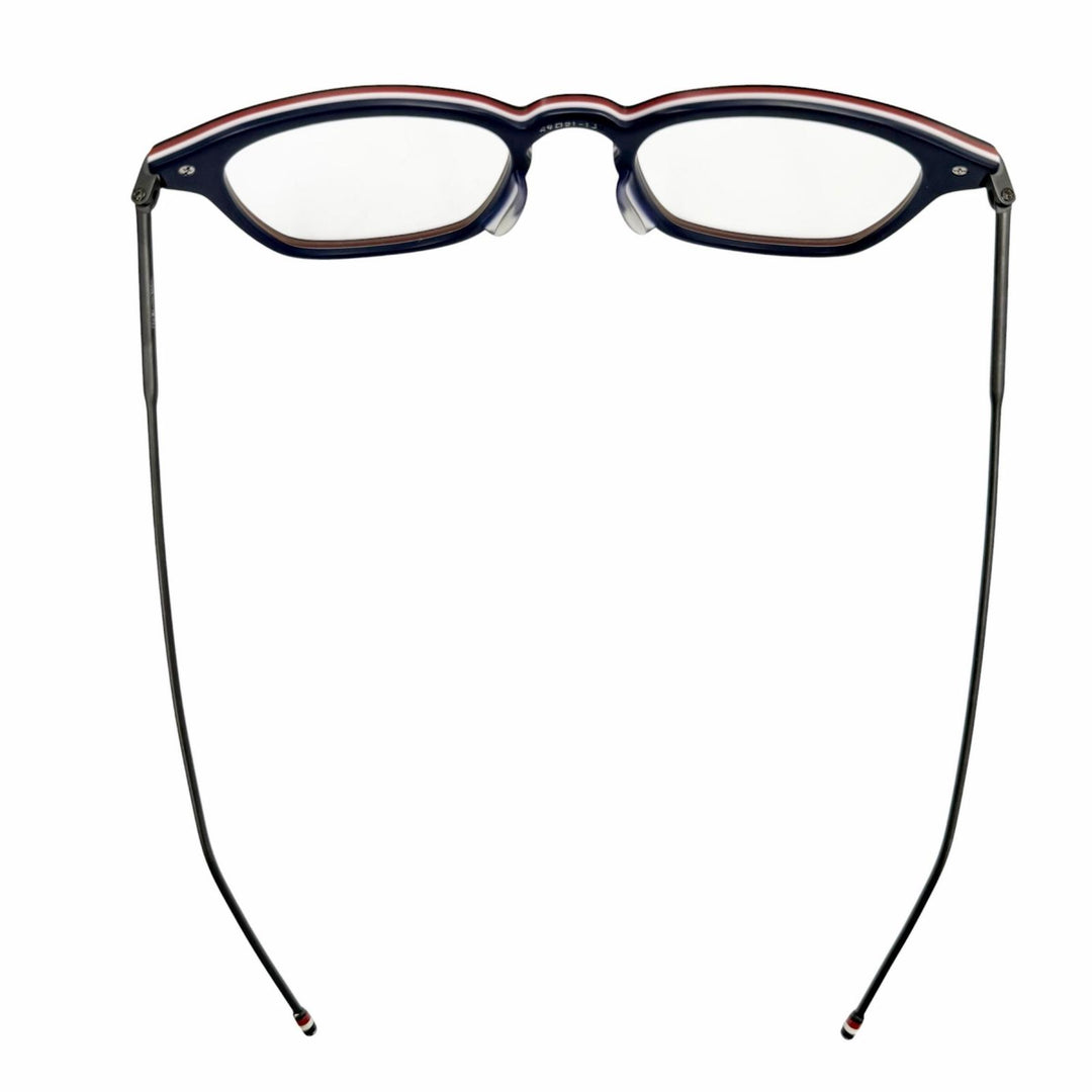 極美品▼THOM BROWNE トムブラウン TB-704-C ウェリントン メガネ 眼鏡 アイウェア マットブラック 49□21-150 日本製 メンズ 箱付き